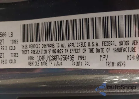 2015 Jeep Cherokee Latitude z USA, uszkodzony, nr VIN 1C4PJMCS6FW756485